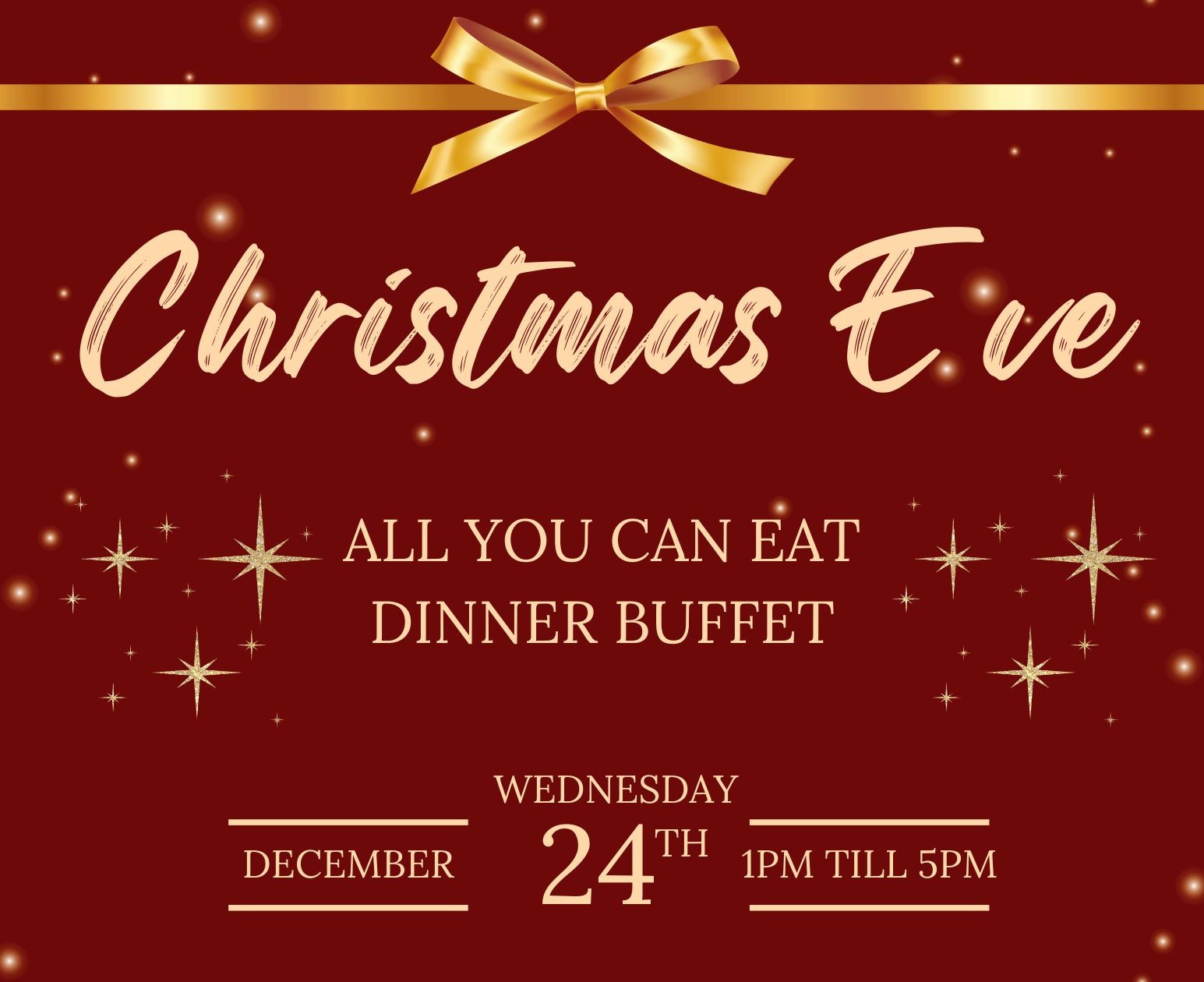 christmas eve 2025, family friendly dinner buffet